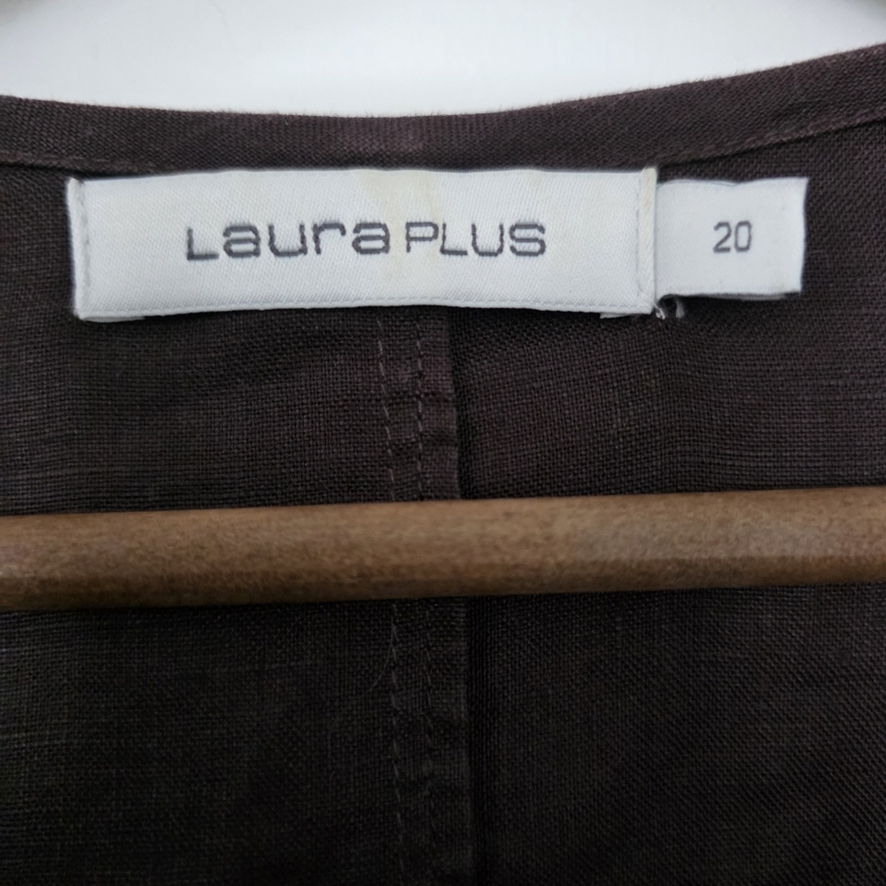 Laura Plus Linen Blazer – Plus Size 20 – Chocolate Brown - Picture 3 of 3